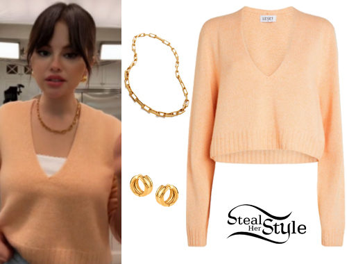 Peach V-Neck Sweater