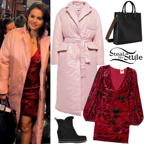 Pink Coat, Printed Dress