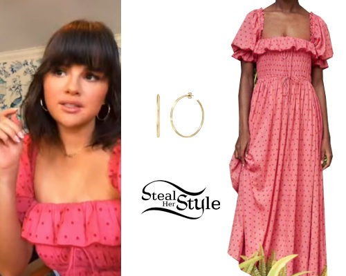 Pink Dots Dress, Hoop Earrings