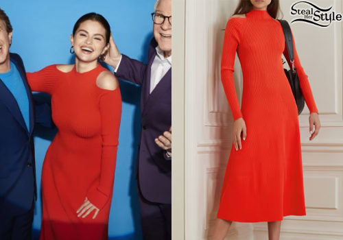 Red Cold-Shoulder Dress