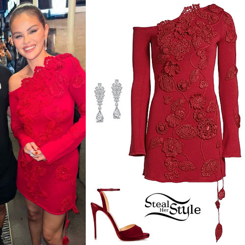 Red Cult Gaia Crochet Knit Mini Dress and Sandals