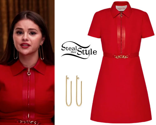 Red Dress, Oval Hoops