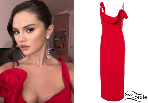 Red Magda Butrym Floral-Appliqué Gown