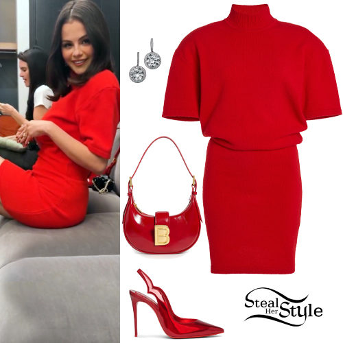 Red Mini Dress and Pumps