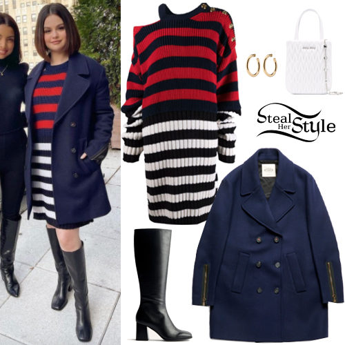 Striped Dress, Blue Coat