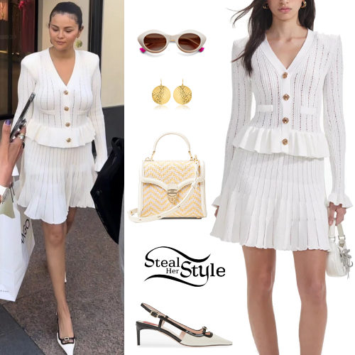 White Knit Dress, Slingback Pumps