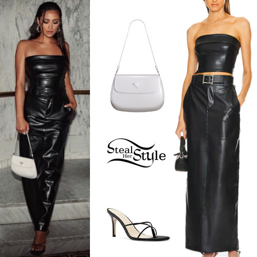 Black Leather Top and Skirt