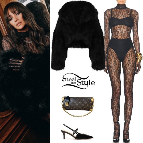 Lace Jumpsuit, Fur Coat