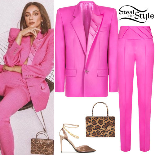 Pink Suit, Clear Pumps