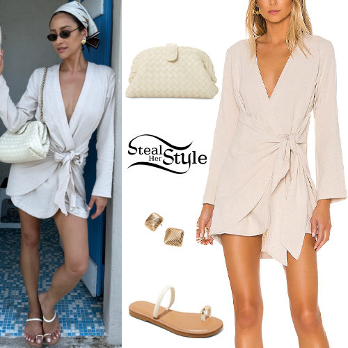 Tied Dress, Flat Sandals