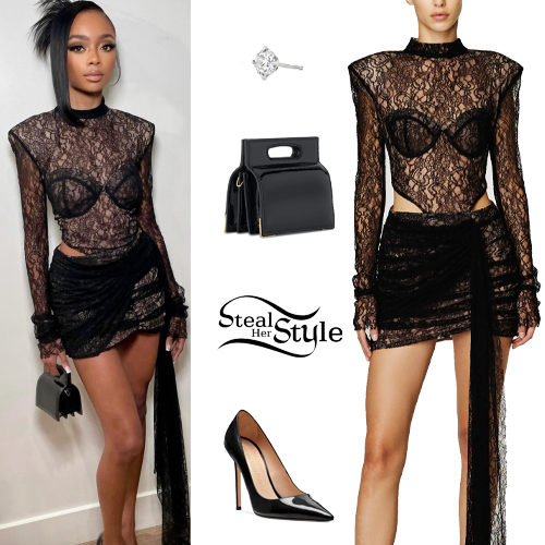 Lace Mini Dress, Black Pumps