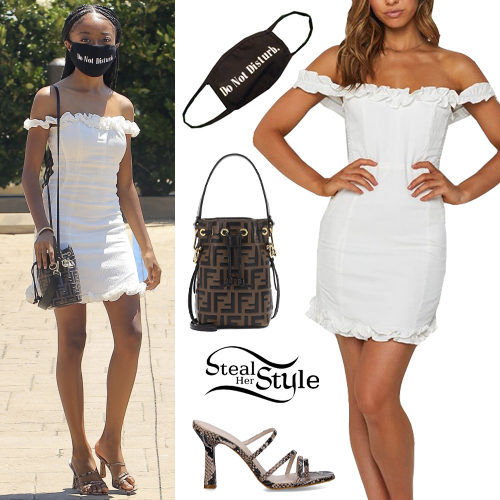 White Mini Dress, Snake Sandals