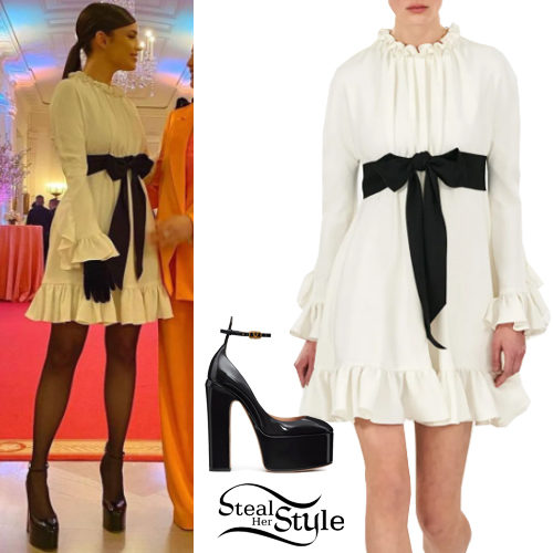 White Dress, Platform Pumps