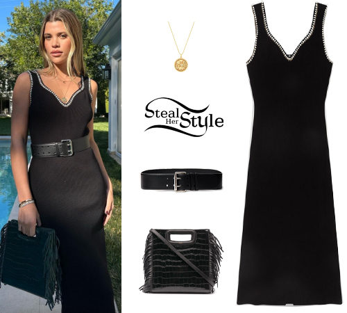 Black Dress, Fringe Bag