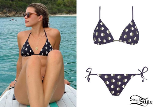 Moon Print Triangle Bikini and Side-Tie Briefs