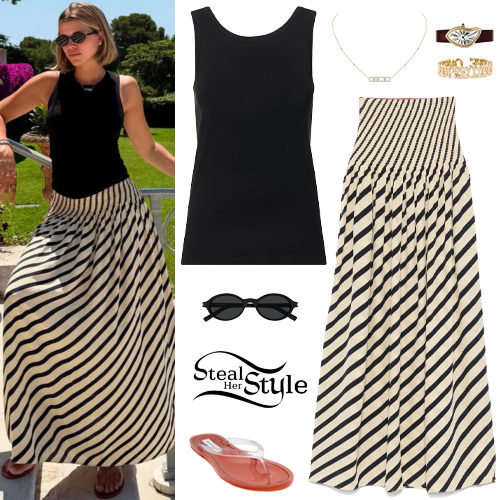 Black Tank, Striped Skirt