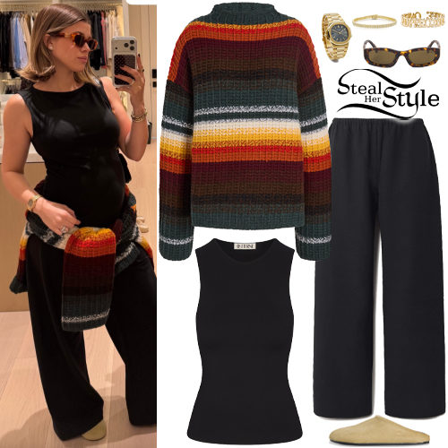 Black Tank, Striped Sweater