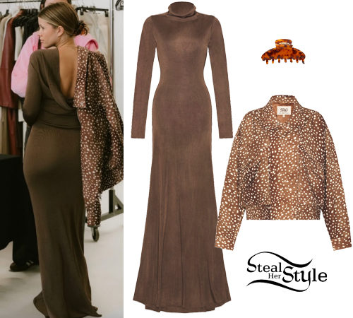 Brown Dress, Printed Jacket