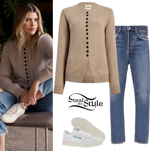 Buttoned Cardigan, Cropped Jeans