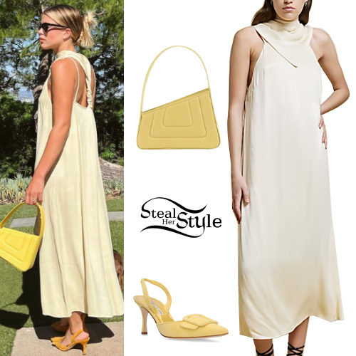 Cream Dress, Yellow Bag