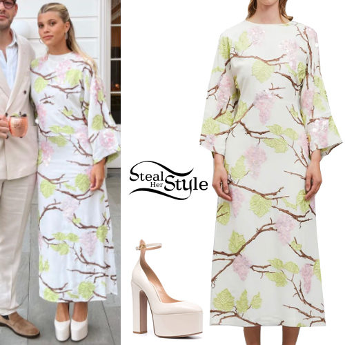 Embroidered Dress, Platform Pumps