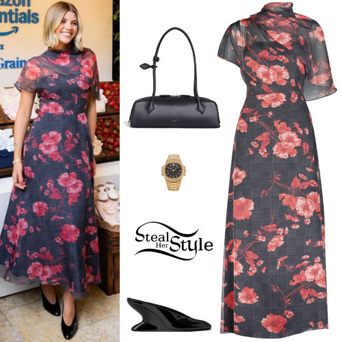 Floral Dress, Black Pumps