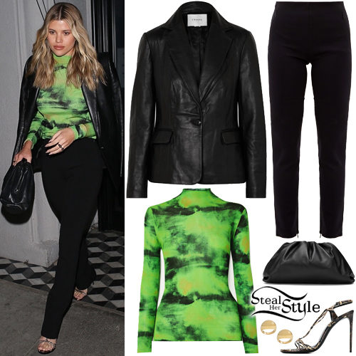 Green Top, Leather Blazer