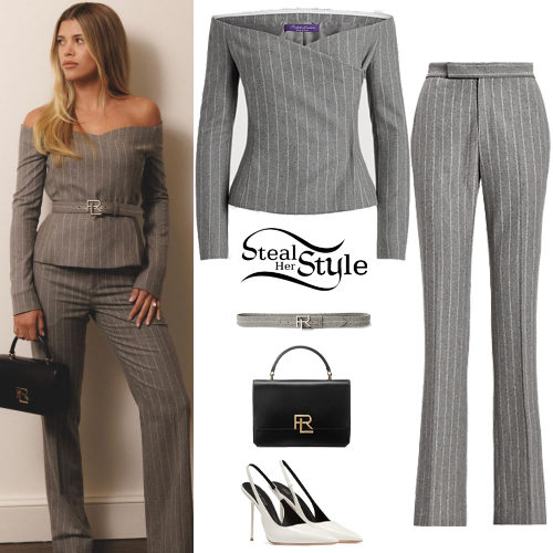 Grey Pinstripe Blouse and Pants