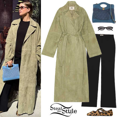 Suede Coat, Black Pants