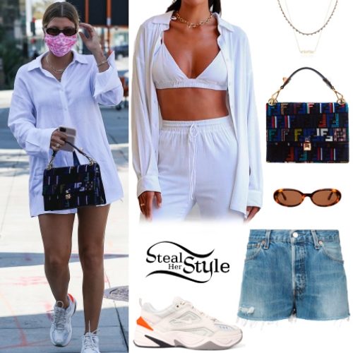 White Shirt, Denim Shorts