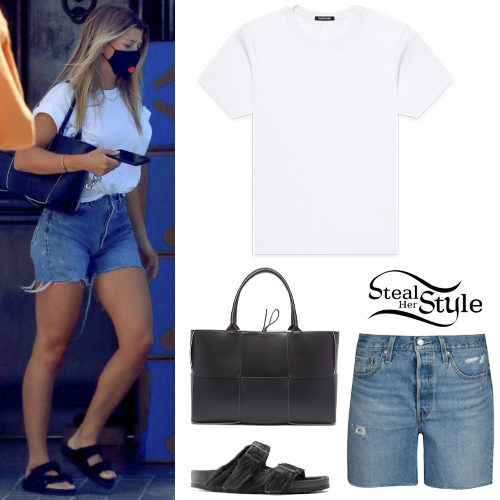 White Tee, Denim Shorts