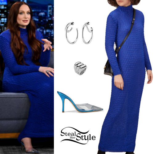 Blue Dress, PVC Mules