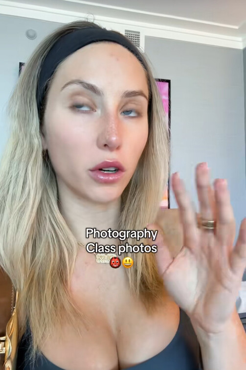 Black Athletic Top and Gold Nameplate Necklace