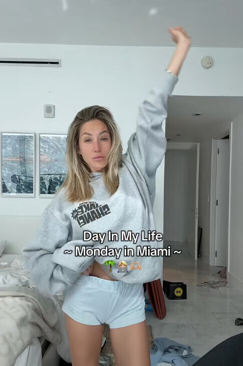 Oversized Sweatshirt and Striped Shorts