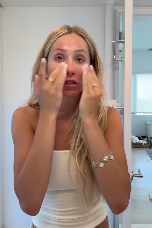 White Tank Top and Van Cleef & Arpels Alhambra Bracelet