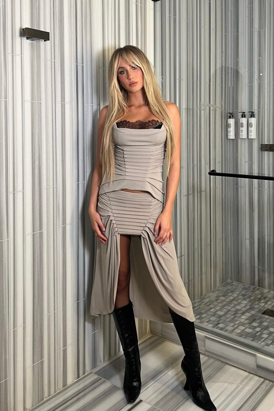 Dion Lee Bonded Tank and Draped Midi Skirt