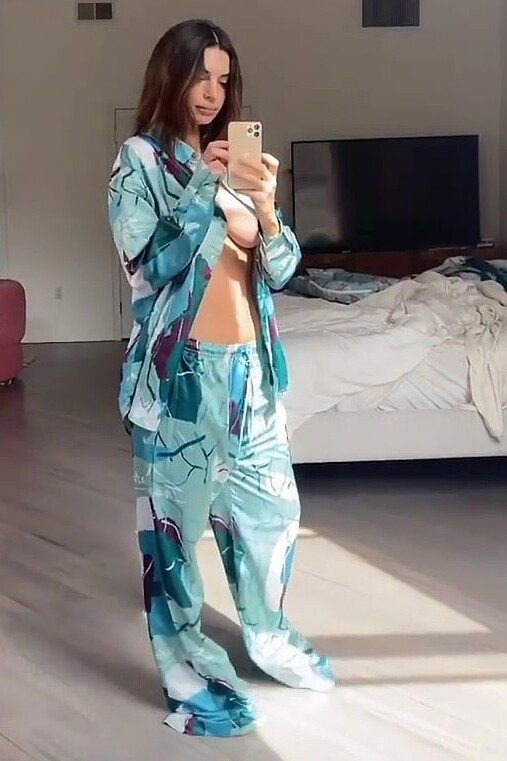 Abstract Print Satin Pajama Set