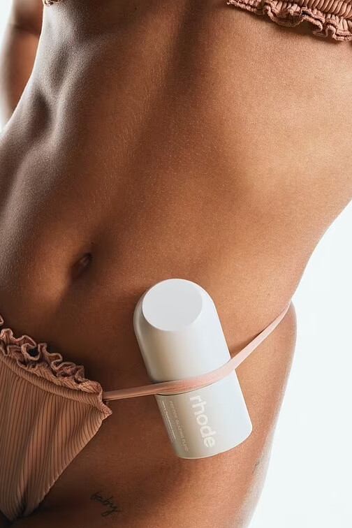 Tan Ruffled Ribbed Bikini