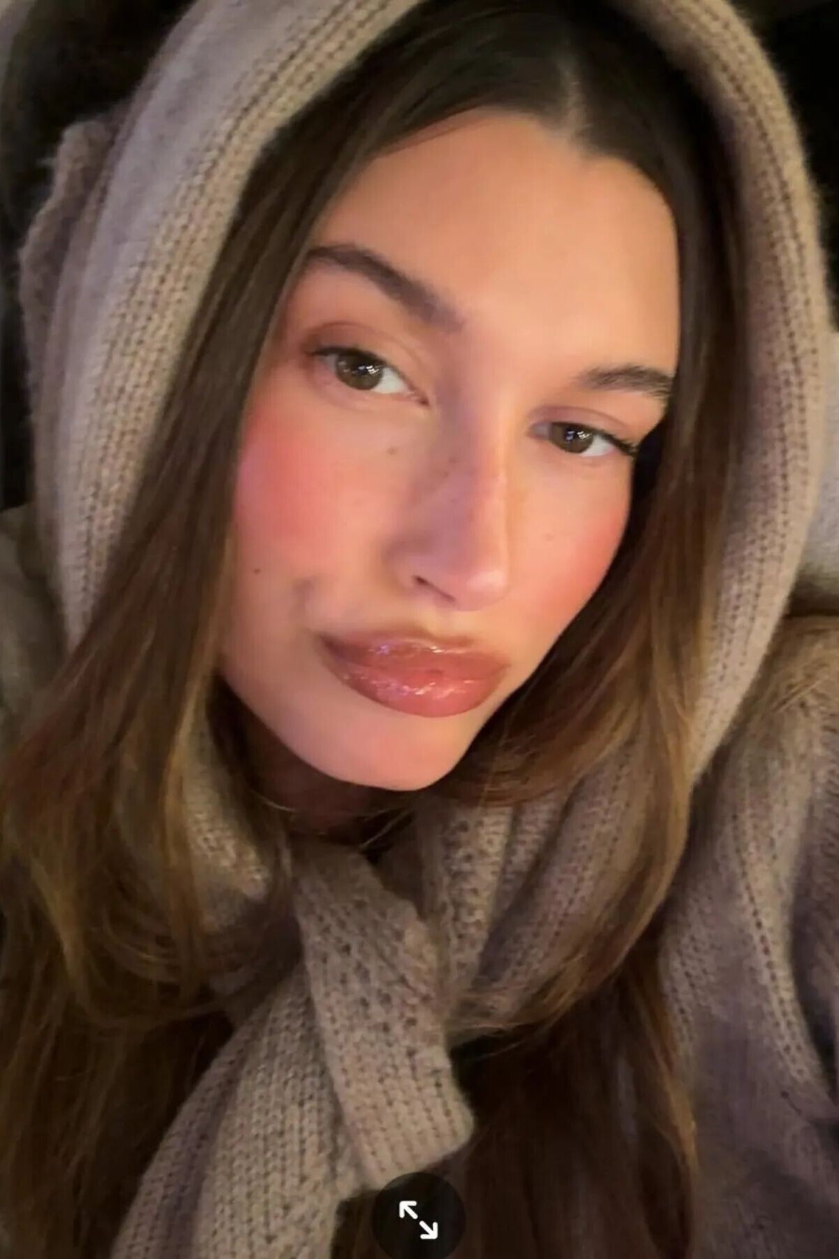 Tan Cashmere Hooded Sweater and Scarf