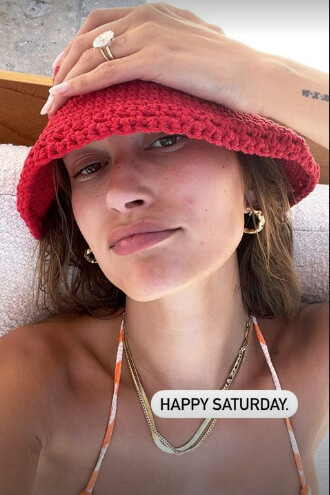 Hailey Bieber Instagram Story August 28, 2021