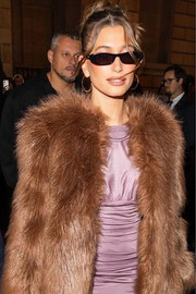 Faux Fur Coat and Draped Mini Dress