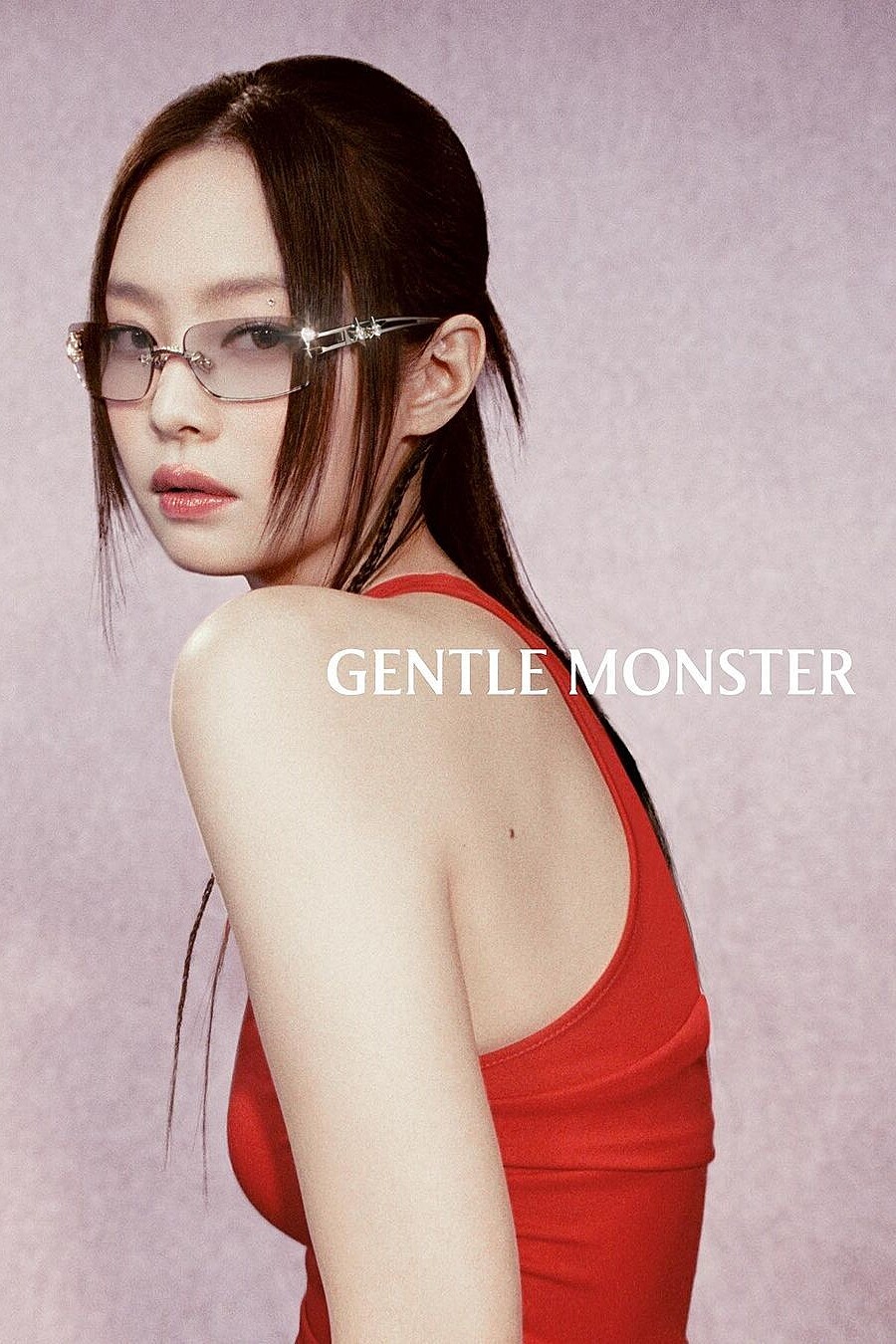 Glitter 02 Sunglasses and Red Halter Top