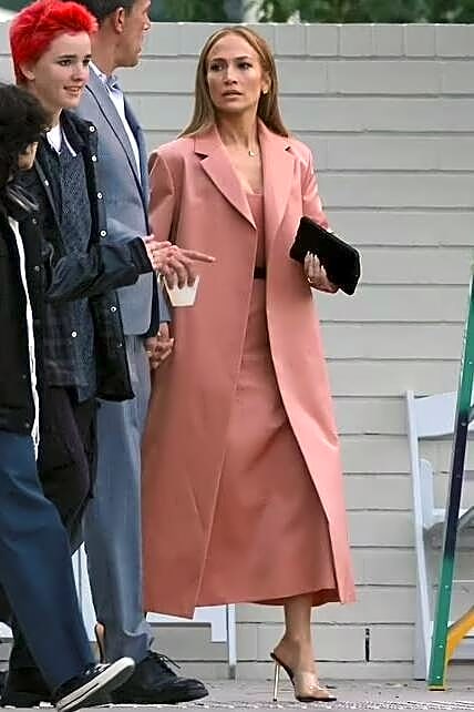 Dior Pink Wool Coat and Flared Mid-Length Dress