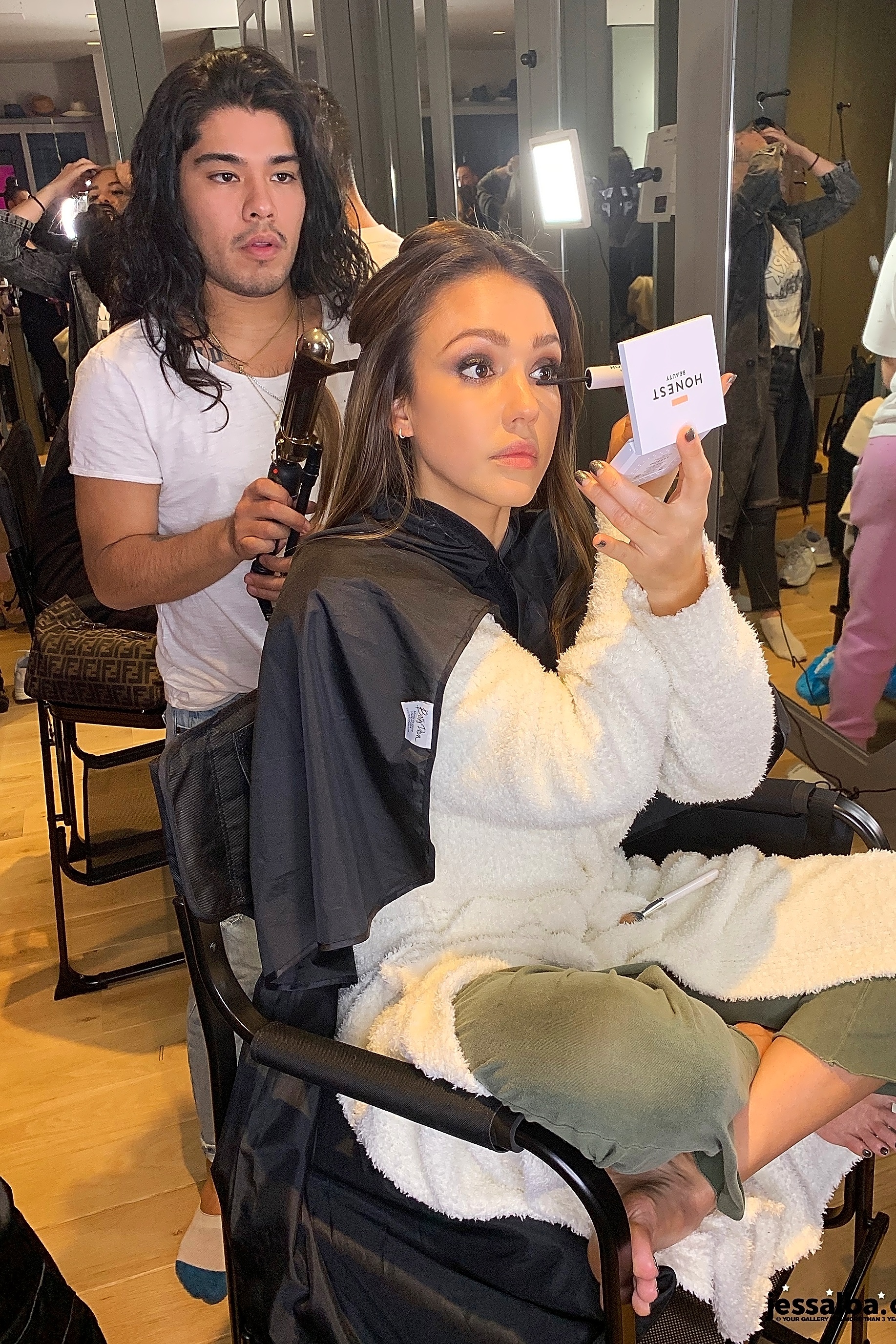 Jessica Alba Getting Ready Warner Bros. and Instyle Golden Globe After Party January 5, 2020