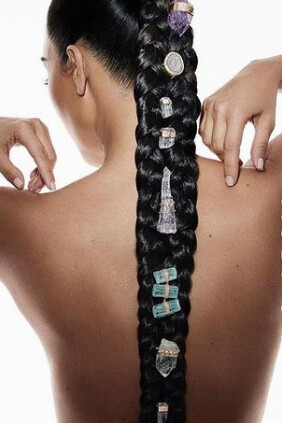 Braided Ponytail with Jacquie Aiche Crystal Jewelry