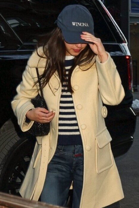 Citrone Greenwich Coat and Striped Cashmere Sweater