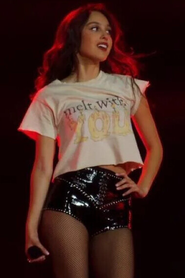 Graphic Crop Tee and Patent Leather Shorts