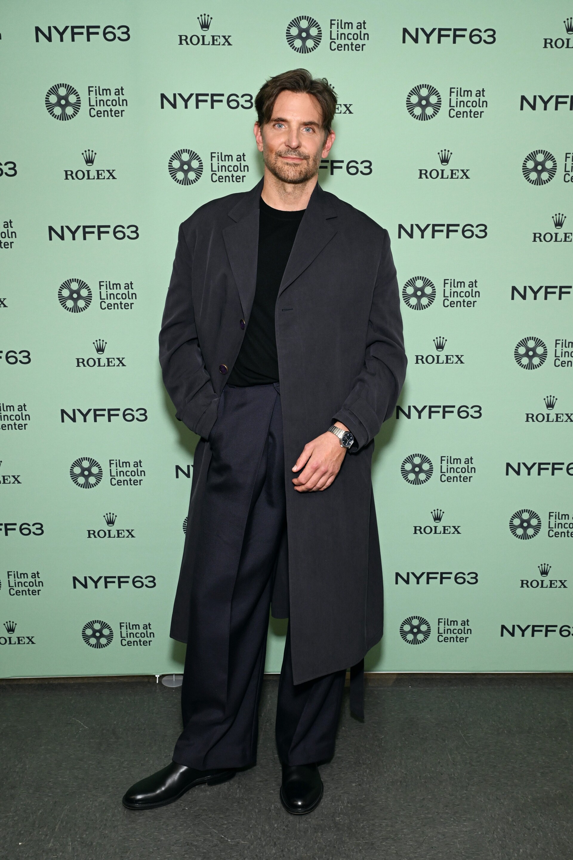 Belted Wool Coat and Wide-Leg Mohair Pants