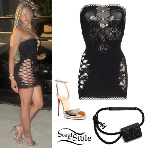 Lace Mini Dress, Gold Sandals