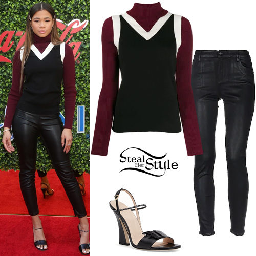 Turtleneck Sweater, Black Pants